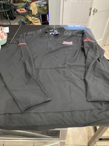 MENS ADIDAS NCAA RAGIN CAJUNS 1/4 ZIP LIGHTWEIGHT TOP EXTRA LARGE XL BLACK NWT - Picture 1 of 6