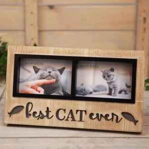 Doppelbilderrahmen CAT mit Beleuchtung für Katze, beleuchteter Fotorahmen - Bild 1 von 5