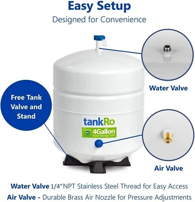 TANKRO REVERSE OSMOSIS WATER STORAGE TANK 4 GALLON - RO132(FREE VALVE) - Image 1 of 4