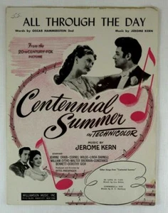 All Through The Day From The Movie Centennial Summer US Sheet Music Collectable - Picture 1 of 10