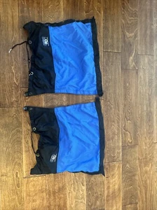 Vintage OR Outdoor Research Blue Black GoreTex Over Boot Gaiters M USA Made VTG - Picture 1 of 9