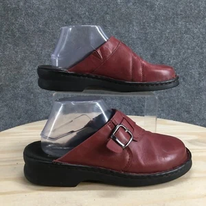 Clarks Shoes Womens 8 Wide Patty Lorene Clog Red Leather Closed Toe Casual Block - Picture 1 of 17