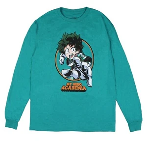 My Hero Academia Mens Deku All Might Anime Graphic Long Sleeve T-Shirt XL NEW - Picture 1 of 6