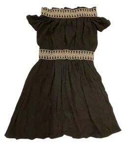 NWT Kidpik Girls Black Boho Dress Size M 10 Stretch Open Shoulder Lined NEW - Picture 1 of 9