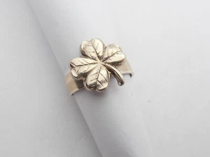 Four-Leaf: Silver Ring 925 Good Luck Charm - Luck - Bild 1 von 4