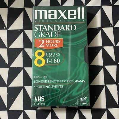 VHS 8 horas grado premium - Maxell T-160 cinta de grabación en blanco sellada nueva  Foto 1 de 3