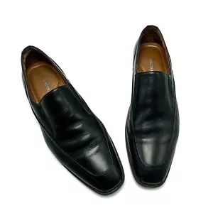Mocassino uomo Johnston & Murphy taglia 9M pelle nero punta grembiule scarpa casual slip-on - Foto 1 di 12