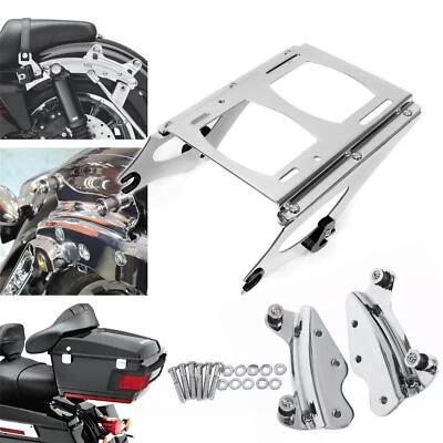 Soporte de montaje de maletero Tour + kit de herrajes de acoplamiento para Harley Touring Road King 09-13 Foto 1 de 4