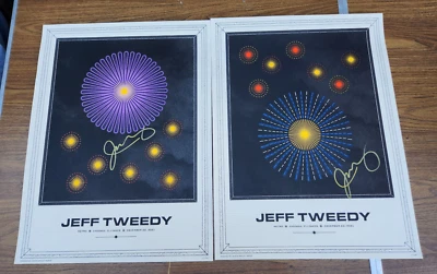 Juego de 2 pósteres autografiados por Jeff Tweedy 2021 Metro Chicago Wilco Uncle Tupelo Foto 1 de 4