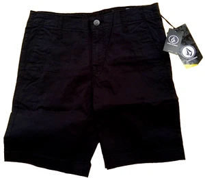 Volcom Frickin Racket Shorts black chinos Boy's size 27 (14Y) Big Youth - Picture 1 of 7
