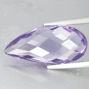 10.10Cts Unique 100% Natural Amethyst Fancy Pear Checker Cut - Picture 1 of 5