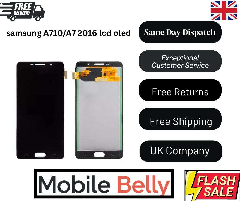 Tela LCD OLED digitalizador de toque para Samsung Galaxy A7 (2016) SM-A710-VENDEDOR DO REINO UNIDO - Imagem 1 de 1