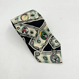 Vintage Looney Tunes Mania Krawatte Geld Sylvester Bugs Bunny Taz 1995 - Bild 1 von 5