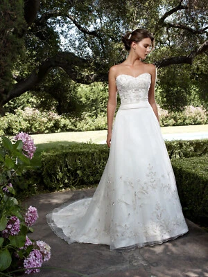 Casablanca Fresh Expressions Wedding Dress gown Size 6 A-Line Tulle Bling #2024 - Image 1 of 4