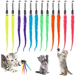 12Pcs Cat Worm Toys Wand Toy Replacement Refills Interactive Toy for Indoor Cats - Picture 1 of 8