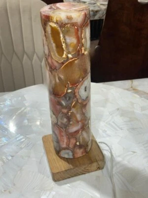 Handcrafted Natural Agate Lamp – Crystal Stone Table Light for Bedroom & Living - Image 1 of 4