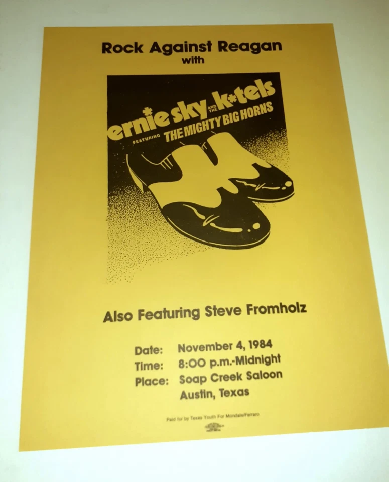 Ernie Sky Steven Fromholz Soap Creek Sedán Austin Texas Rock Against Reagan Foto 1 de 1