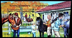 Finland 1990 Youth Hobbies - Horse Riding Single Sheet SG MS1237 MNH Mint - Picture 1 of 1