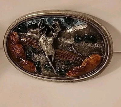 Hebilla de cinturón vintage de ciervo bergamota 1984 #G-146 color brillante 1983 hecho en EE. UU. Foto 1 de 4