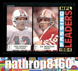 1985 Topps #192 Joe Montana Dan Marino HOF HOF NM/NM+ Passing Leaders 8375 - Picture 1 of 4