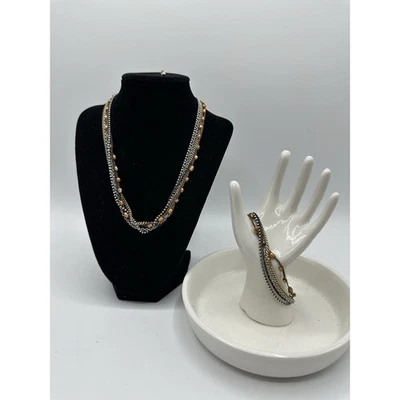 Juego de collar y pulsera en capas Premier Designs perlas de agua dulce Foto 1 de 4