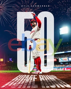 Kyle Schwarber 50 Home Run Season Philadelphia Phillies 8x10 MLB Baseball Photo - Picture 1 of 1