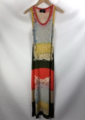Jean Paul Gaultier Vintage 90s Ladies Patterned Sleeveless Bodycon Maxi Dress  - Image 1 of 4