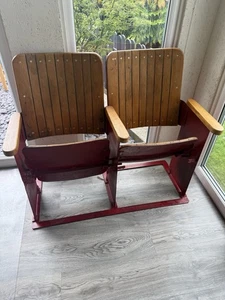 Vintage Cinema Theatre Seats Pair - Picture 1 of 4