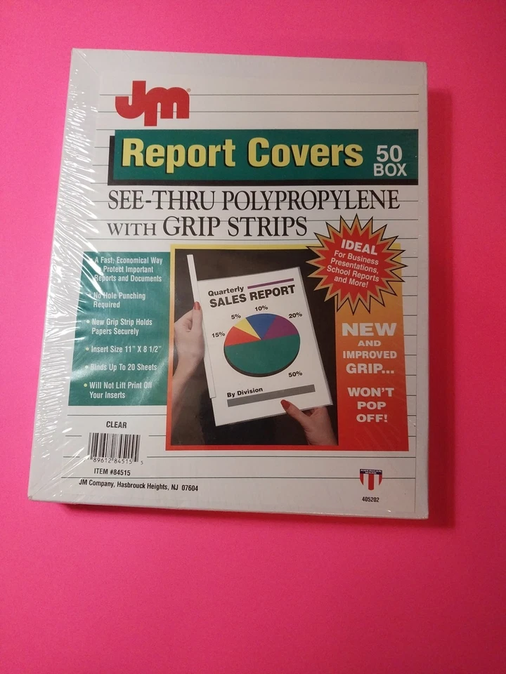 JM 报告封面 See - Thru 聚丙烯 带握把条 50 件装 — 第 1/1 张图片
