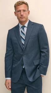 Blazer Traje Chaqueta Para Hombre Brooks Brothers 346 Elástico Gris Azul Rayas 42R (SU) - Imagen 1 de 6