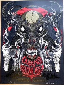 AUTHENTIC QUEENS OF THE STONE AGE POSTER Asheville NC 2023 AP Signed S/N #/400 - Picture 1 of 6