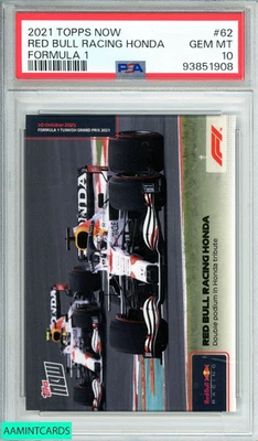 2021 TOPPS NOW F1 RED BULL RACING HONDA #62 FORMULA 1 PSA 10 GEM MT - Image 1 of 3