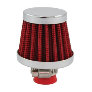 Chrome Steel Round Clamp-On Mini Breather with Washable Red Filter - Picture 1 of 1
