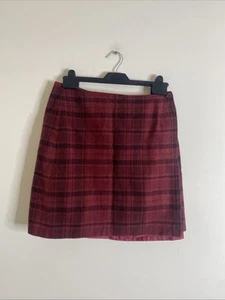Vintage Skirt Kilt Size 10 Red Check Wool Plaid Petite Style co 17" Y2K 00s Mini - Picture 1 of 7
