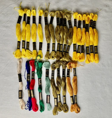 27 pc DMC Mouline Needlepoint Embroidery Thread Floss Cotton Some Partials - Image 1 of 4