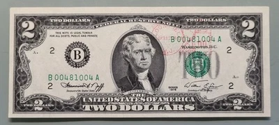 1976 Two Dollar Federal Reserve Note $2 with Postmark  First Day of Issue #96413 - Image 1 of 2