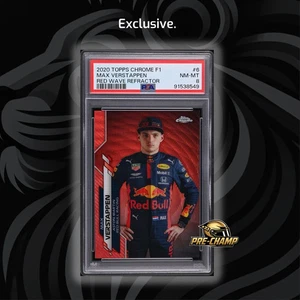 PSA 8 - /5 Max Verstappen #6 - Red Wave Refractor - 2020 Chrome F1 (POP1) - Picture 1 of 5