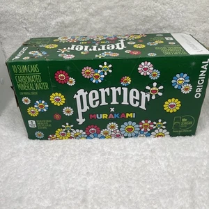 TAKASHI MURAKAMI x PERRIER CONFEZIONE DA 10 LATTINE SLIM EDIZIONE LIMITATA NUOVE CON SCATOLA SIGILLATE - Foto 1 di 2