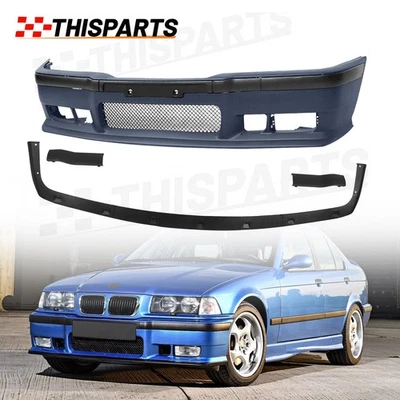 For 1992-1999 BMW E36 3 Series M3 Style Front Bumper Cover Grille Lower Lip Set Foto 1 de 4