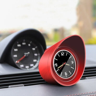 Car Dashboard Clock Time Gauge Round Glass Mirror Anti Scratch Zinc Alloy Shell - Image 1 of 4