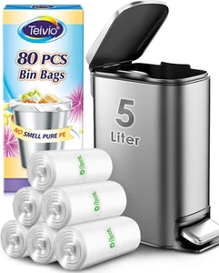 1.2 Gallon 80 Counts Strong Trash Bags Garbage Bags, Bathroom Trash Can Bin Line - Picture 1 of 7