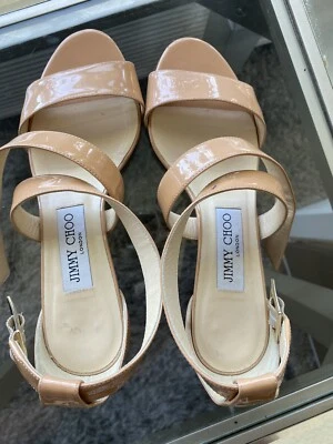 Correa Jimmy Choo Wedge Dos Colores Patente Nude Talla 36 Foto 1 de 4
