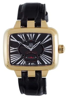 Reloj de cuero negro Gio Monaco para mujer 215G-A Hollywood dorado IP números romanos  Foto 1 de 4