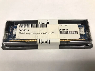 00D5024 IBM 4GB (1x4GB, 1Rx4, 1.35V) PC3L-12800 CL11 ECC DDR3 1600MHz LP RDI - Image 1 of 2