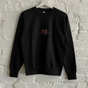 Actual Fact Daft Punk Embroidered Black Crew Neck Sweatshirt - Picture 1 of 3
