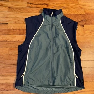 Vintage Y2k Asics Running Walk Full Zip Vest Green Blue Logo Men’s Sz Medium EUC - Picture 1 of 6