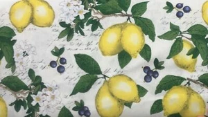 Tela de algodón, limones amarillos de 1/3 yarda 42""W X12"" L - Imagen 1 de 1
