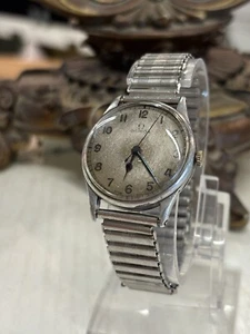 Vintage Omega Military Style 1940’s Blue Steel Hands Lovely Patina Bonklip Strap - Picture 1 of 7