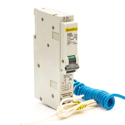 SQUARE D QOE116C03 QO E116C03 16A C16 CURVE C 10kA 30mA RCBO TYPE AC VAT INC - Image 1 of 4