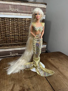 Mattel 1995 Gold Jewel Hair Mermaid Doll 14586 - no crown - Picture 1 of 10